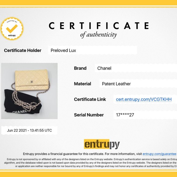 Authentic CHANEL Patent Leather Wallet-on-the-chain WOC Crossbody Flap Bag - Lig - Picture 15 of 15